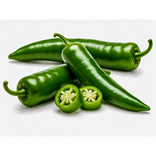 Fresh green chili hari mirch for cooking at Euro Hyper Market