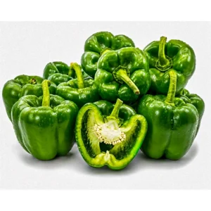 Fresh green capsicum shimla mirch vegetable for cooking at Euro Hyper Market
