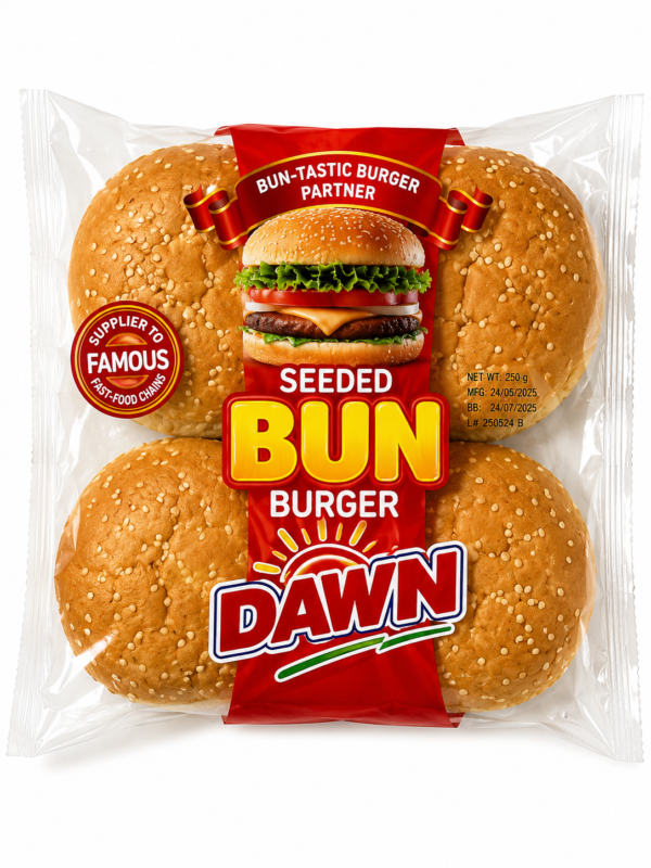 Dawn Burger Bun 4 Pcs soft fresh buns for burgers at Euro Hyper Market
