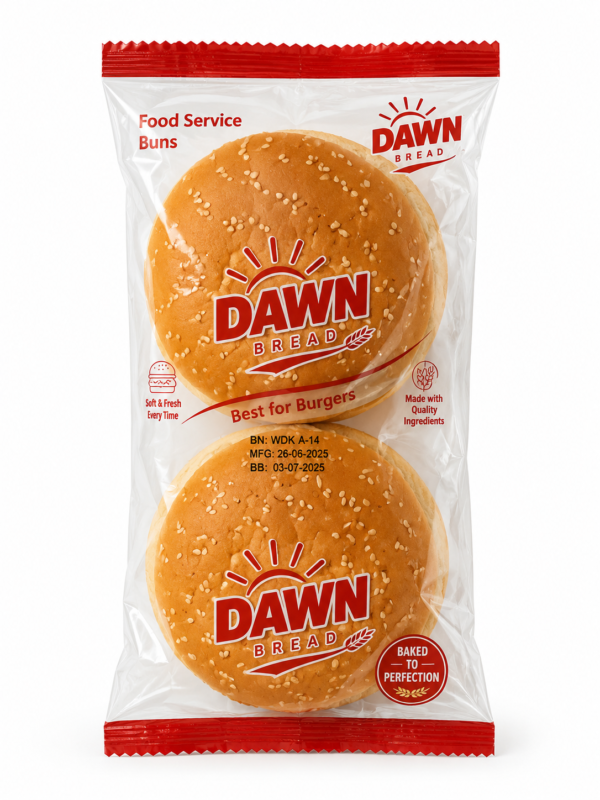 Dawn Burger Bun 2 Pcs soft fresh buns for burgers at Euro Hyper Market